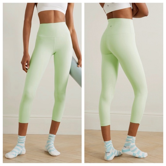 Lululemon Green Align Hi Rise Crop Leggings Sz 8 - Picture 2 of 12